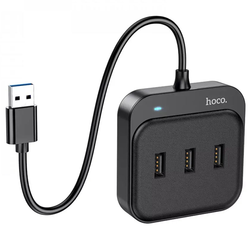 

Перехідник HUB Hoco HB31 Easy 4-in-1 (USB-USB3.0*4) (L=0.2m) (Black)