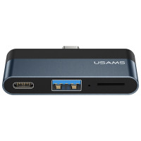 Перехідник HUB Usams US-SJ491 Type-C Mini Hub (Type-C + USB + Micro SD)