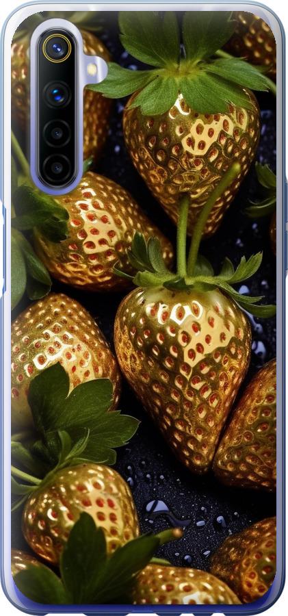 

Чехол на Realme 6 Золотая клубника