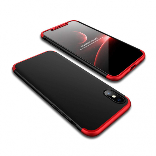 

Пластиковая накладка GKK LikGus 360 градусов для Apple iPhone X / XS (5.8") Черный / Красный (89642)