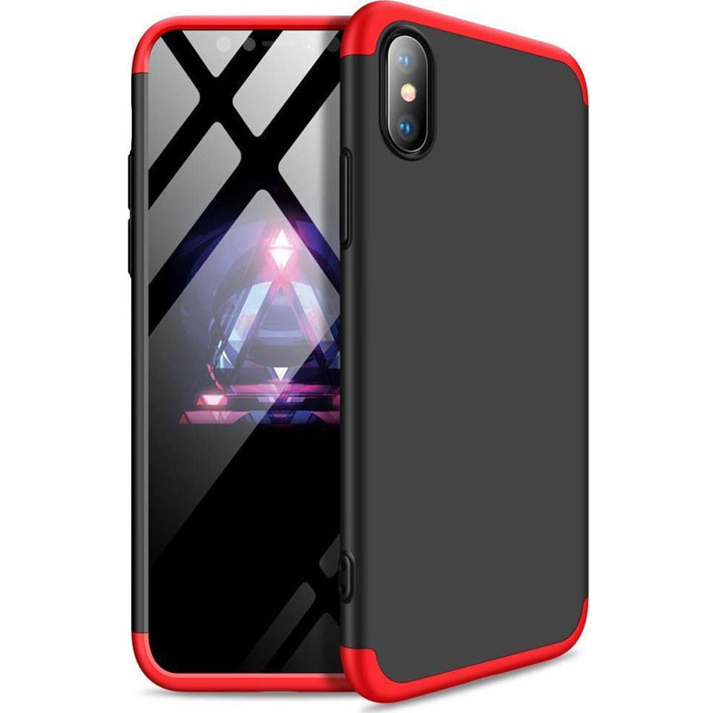 

Пластиковая накладка GKK LikGus 360 градусов (opp) для Apple iPhone X / XS (5.8") Черный / Красный (154378)