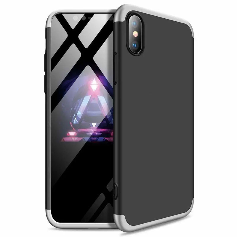 

Пластиковая накладка GKK LikGus 360 градусов (opp) для Apple iPhone X / XS (5.8") Черный / Серебряный (154379)