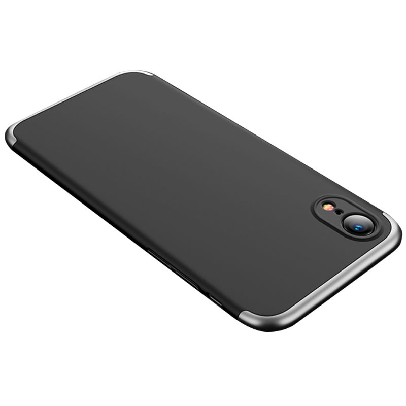 

Пластикова накладка GKK LikGus 360 градусів (opp) для Apple iPhone XR (6.1") (Чорний / срібний)