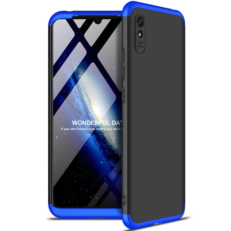 

Пластиковая накладка GKK LikGus 360 градусов (opp) для Xiaomi Redmi 9A Черный / Синий (145126)