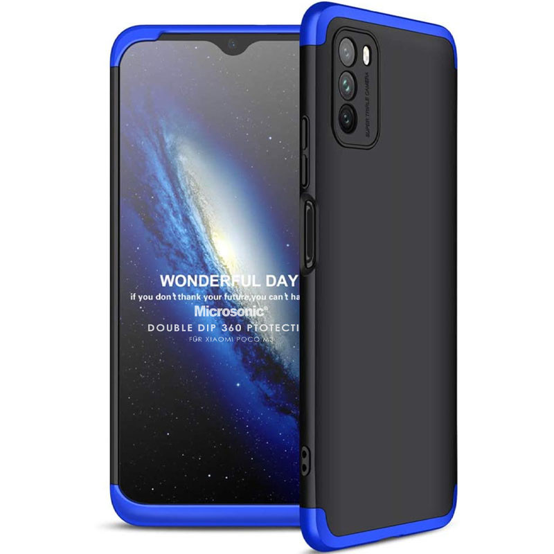 

Пластиковая накладка GKK LikGus 360 градусов (opp) для Xiaomi Redmi Note 10 5G / Poco M3 Pro Черный / Синий (187498)