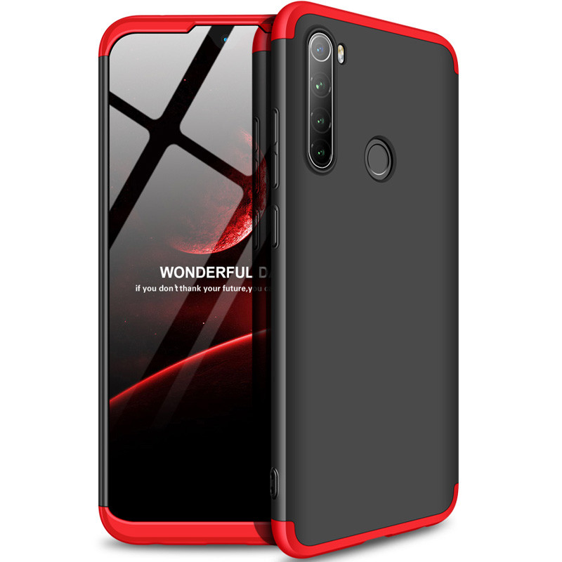 

Пластиковая накладка GKK LikGus 360 градусов (opp) для Xiaomi Redmi Note 8 Черный / Красный (129589)
