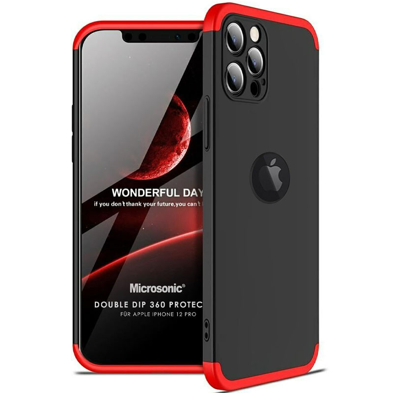 

Пластикова накладка GKK LikGus 360 градусів (opp) з лого для Apple iPhone 13 Pro (6.1") (Чорний / червоний)