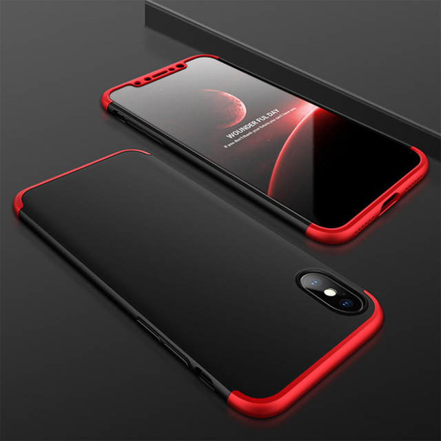 

Пластиковая накладка GKK LikGus 360 градусов для Apple iPhone X (5.8") Черный / Красный (78564)