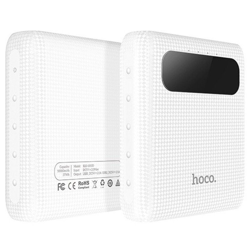 

Портативное зарядное устройство Power bank HOCO B20 10000 mAh Белый (88468)