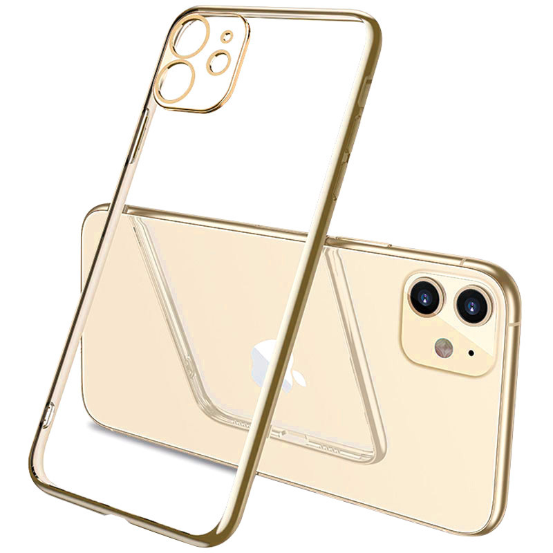 

Прозрачный силиконовый чехол глянцевая окантовка Full Camera для Apple iPhone 11 (6.1") Золотой (158583)