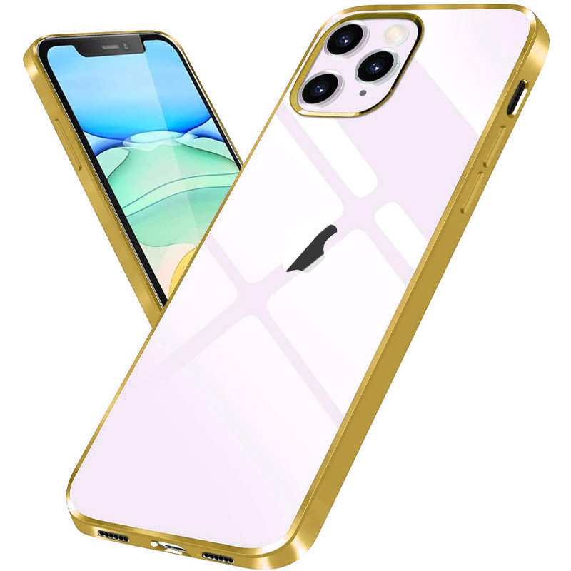 

Прозрачный силиконовый чехол с глянцевой окантовкой для Apple iPhone 12 Pro Max (6.7") Золотой (158623)