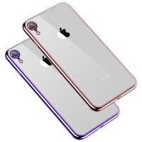 Прозрачный силиконовый чехол глянцевая окантовка Full Camera для Apple iPhone XR (6.1")