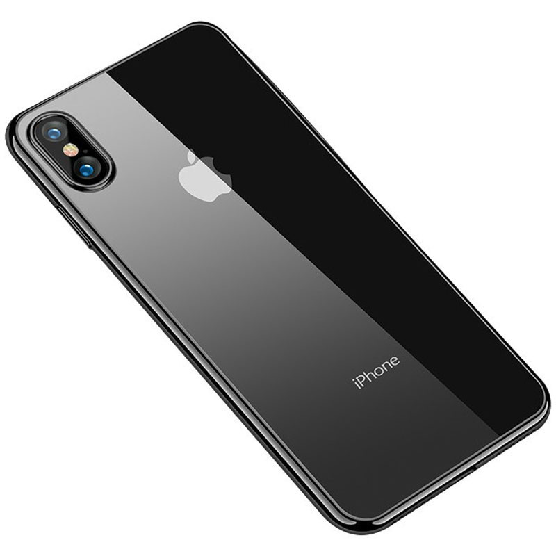

Прозрачный силиконовый чехол глянцевая окантовка Full Camera для Apple iPhone XS Max (6.5") Черный (158651)