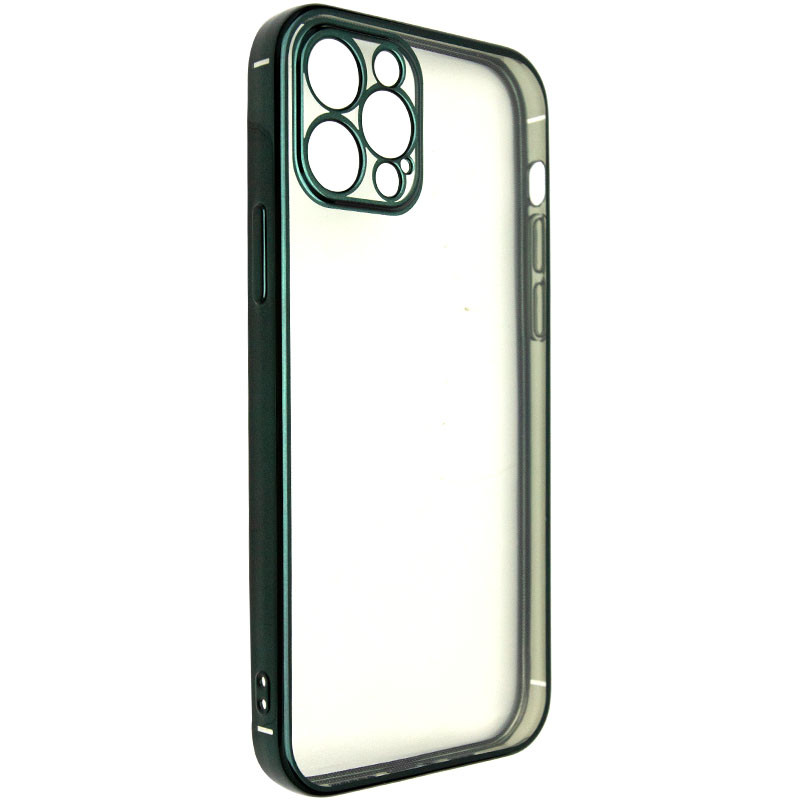 

Прозрачный силиконовый чехол глянцевая окантовка Full Camera для Apple iPhone 12 Pro Max (6.7") Темно-зеленый (170716)