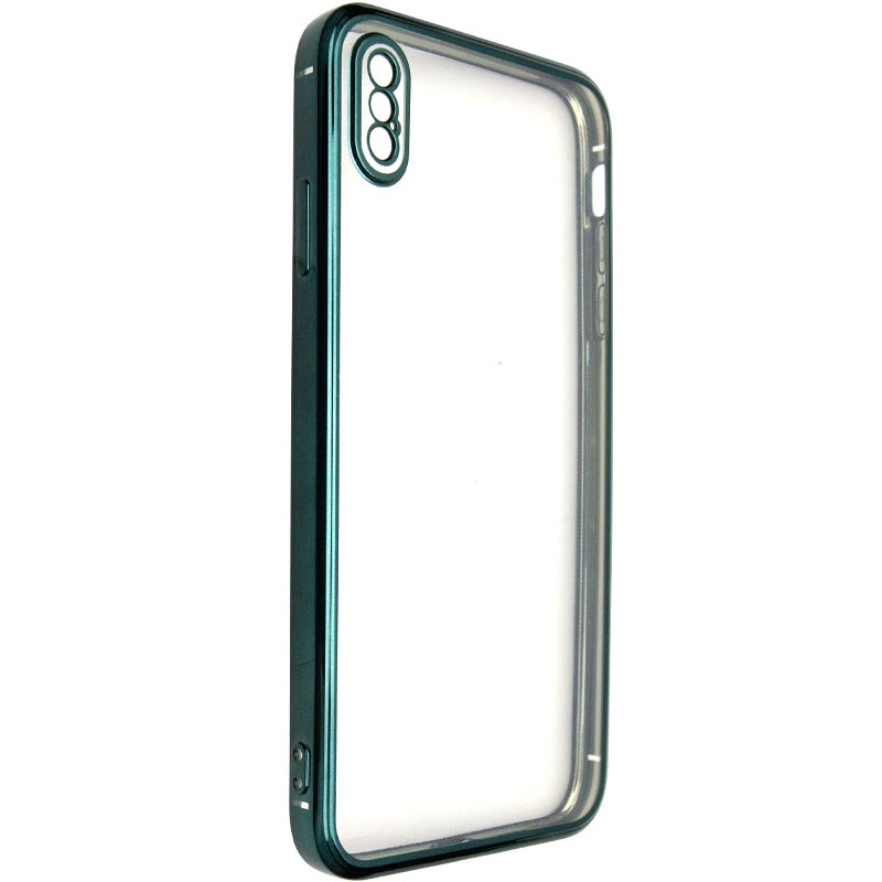 

Прозорий силіконовий чохол глянсова окантовка Full Camera для Apple iPhone X (5.8'') (Темно-зелений)