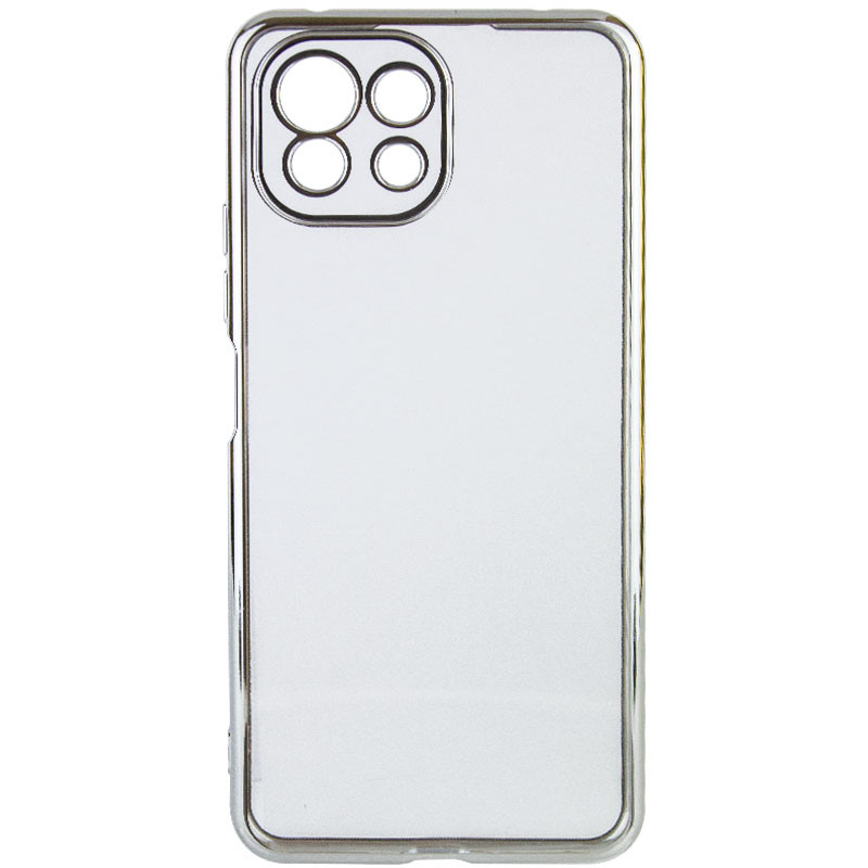 

Прозрачный силиконовый чехол глянцевая окантовка Full Camera для Xiaomi Mi 11 Lite Серебряный (191789)