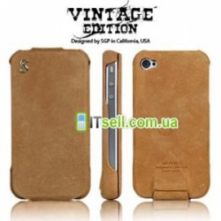 Кожаный чехол SGP Leather Case Vintage Edition для iPhone 4 – великолепная продукция ручной работы! 