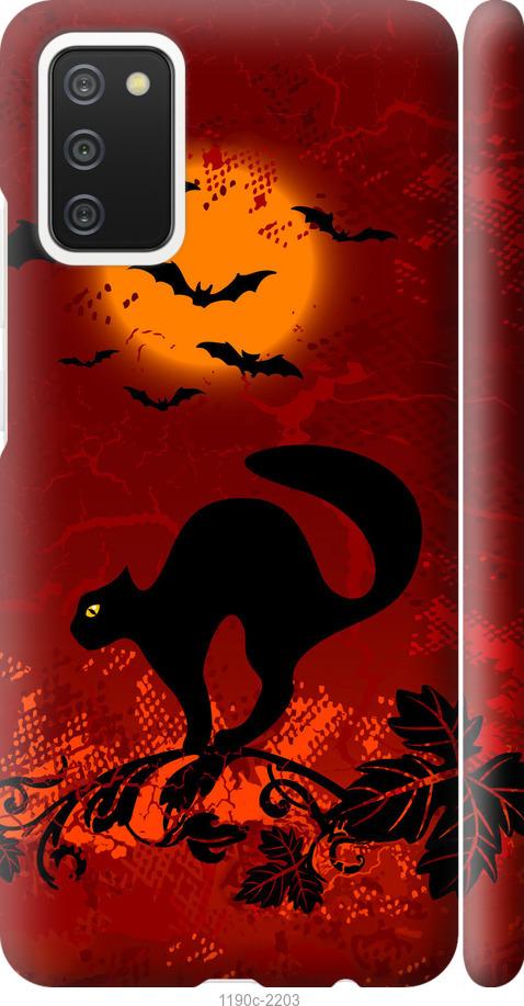 

Чехол на Samsung Galaxy A02s A025F Чёрная кошка под луной