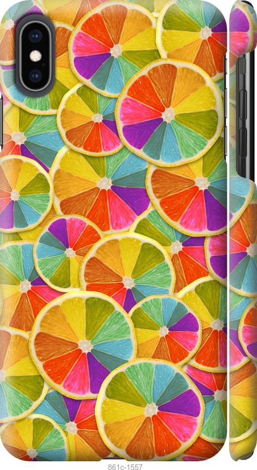 Чехол на iPhone XS Max Разноцветные дольки лимона