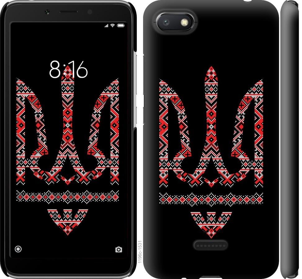 

Чехол на Xiaomi Redmi 6A Герб - вышиванка на черном фоне