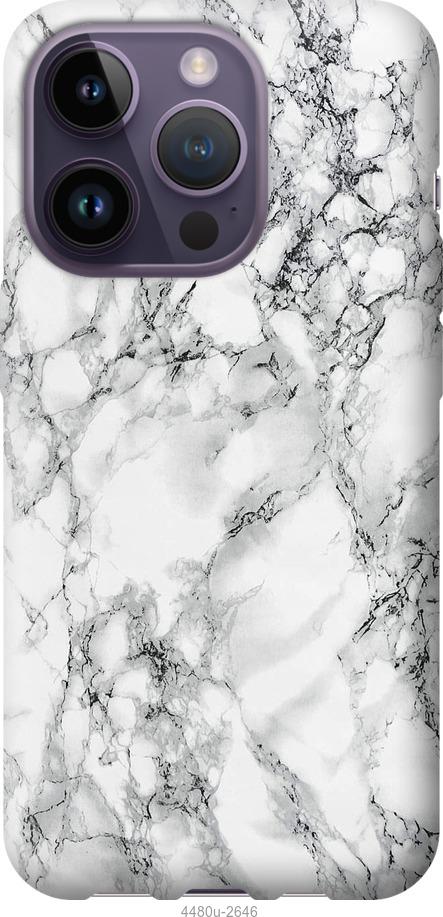 Чехол на iPhone 14 Pro Мрамор белый