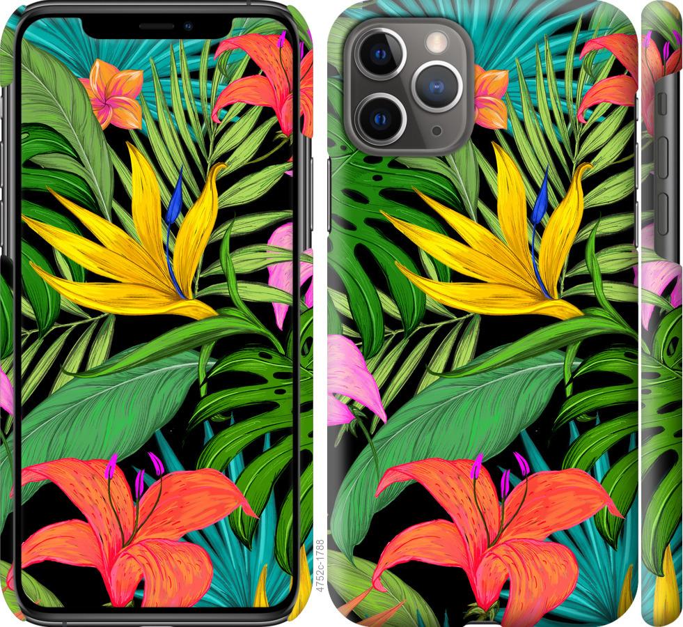 Чехол на iPhone 11 Pro Тропические листья 1