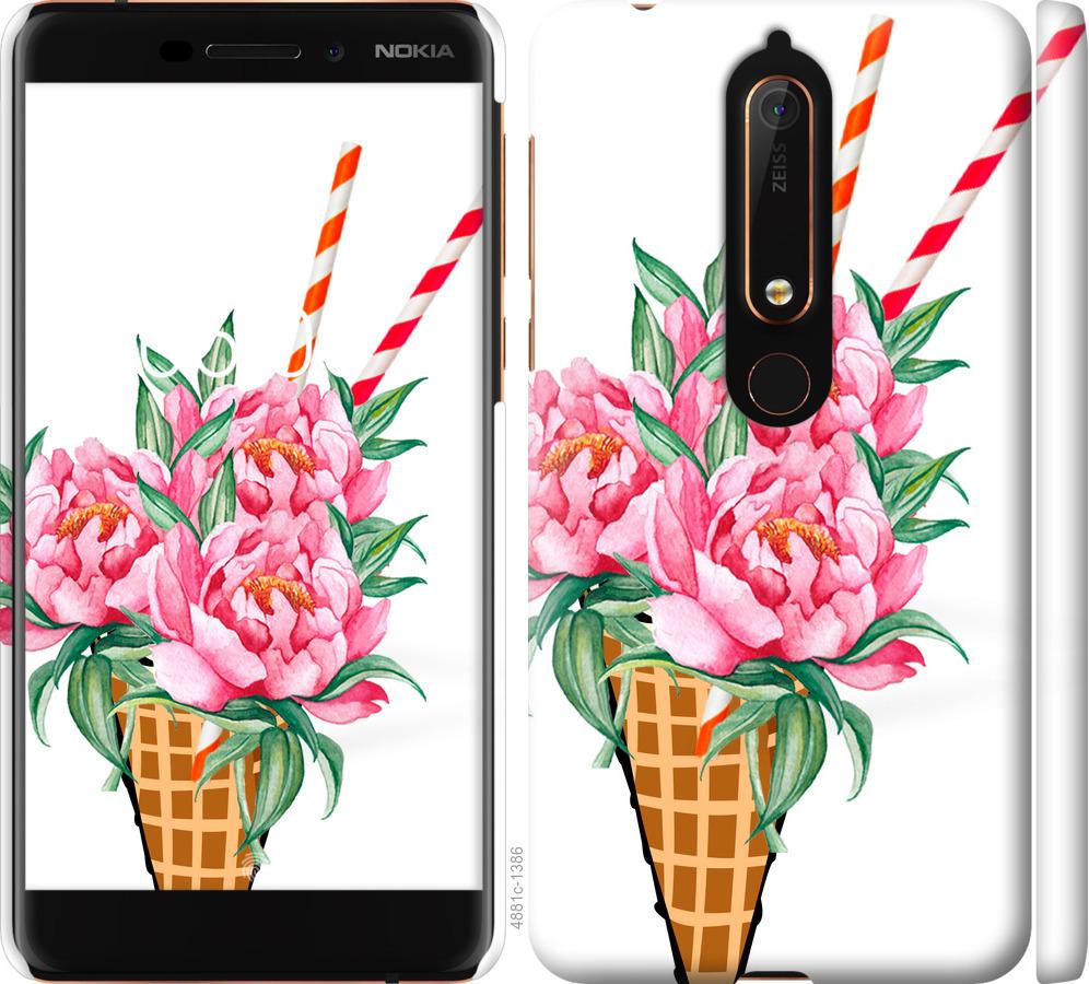

Чехол на Nokia 6 2018 Мороженое-пионы