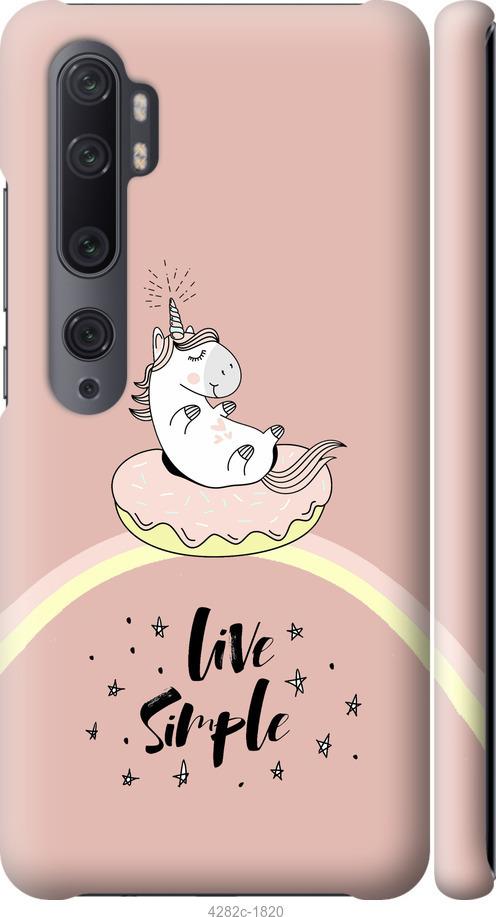 

Чехол на Xiaomi Mi Note 10 Единорожка в пончике