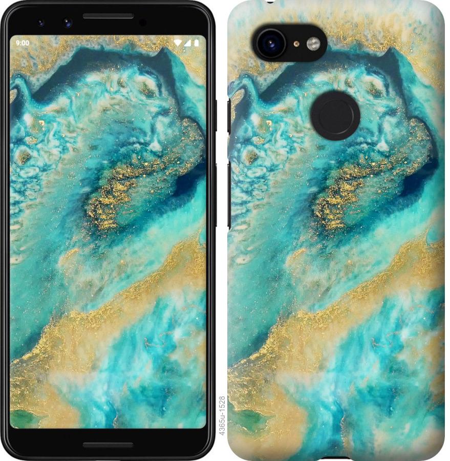

Чехол на Google Pixel 3 Green marble