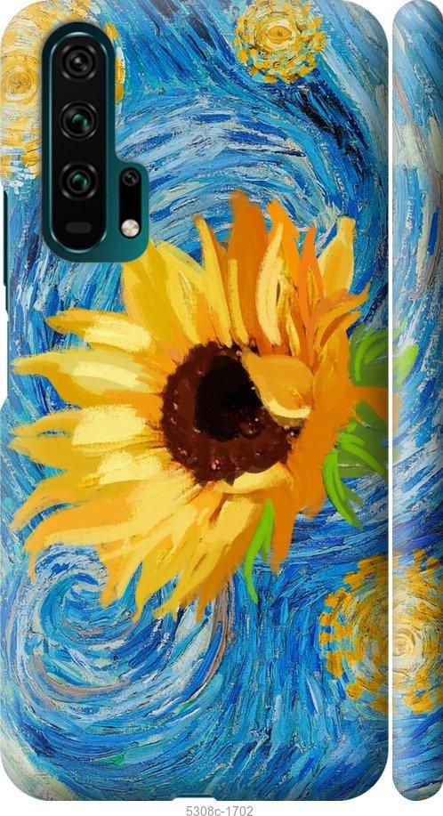 

Чехол на Huawei Honor 20 Pro Цветы желто-голубые