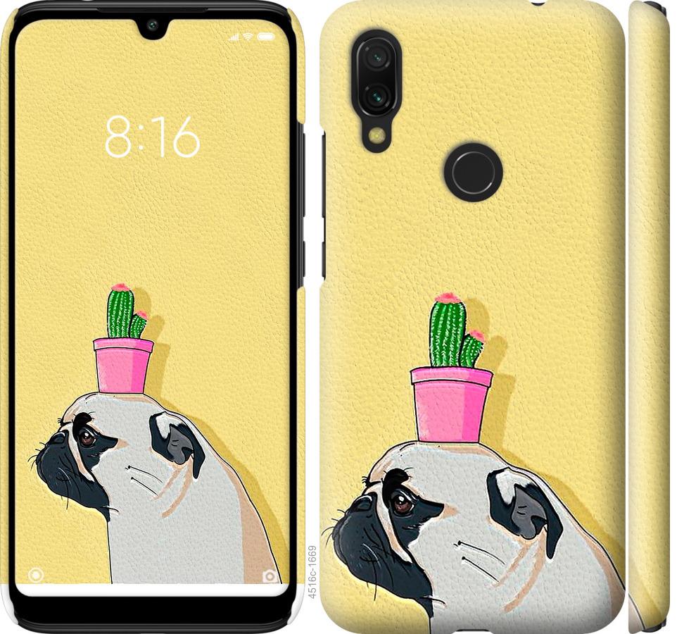 

Чохол на Xiaomi Redmi 7 Мопс з кактусом