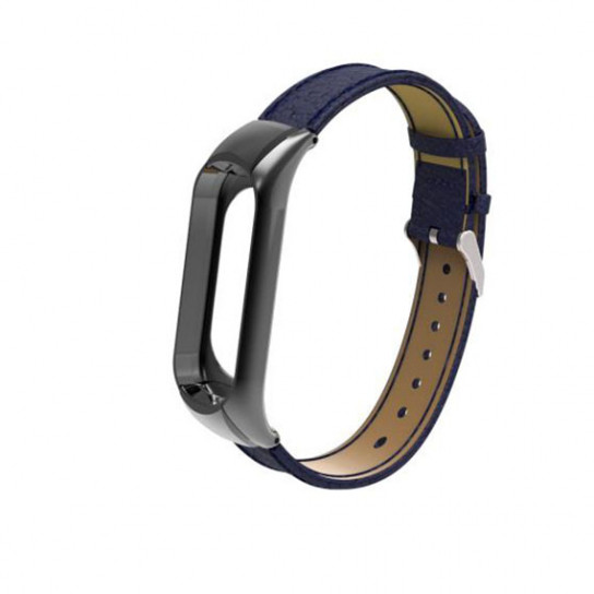 

Кожаный ремешок для Xiaomi Mi Band 3/4 Синий (87819)
