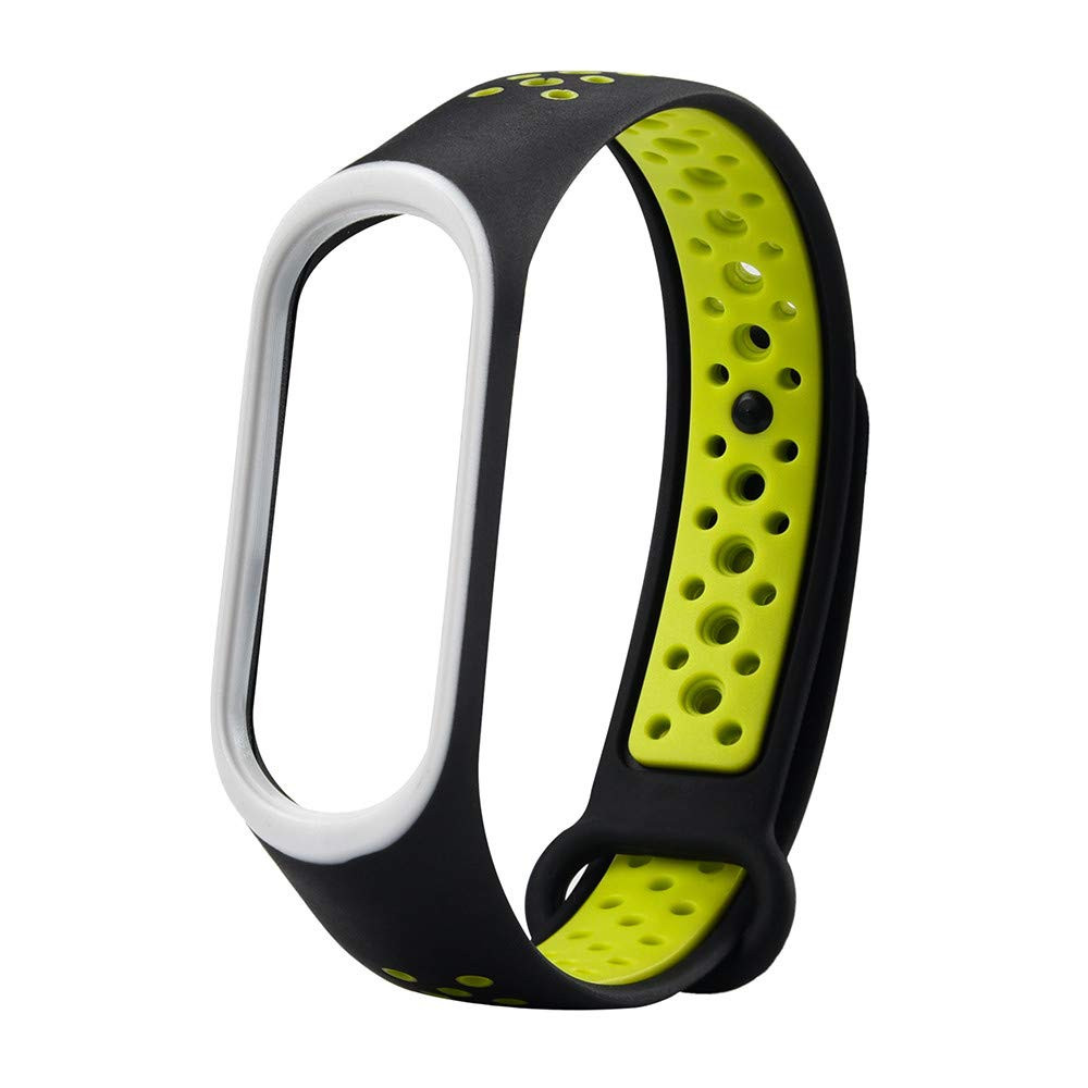 

Ремінець Sport для фітнес-браслета Xiaomi Mi Band 3 / 4 (Чорний / салатовий)