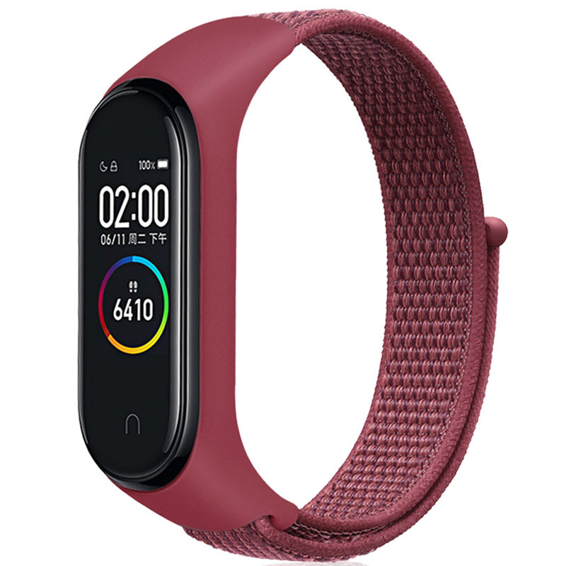 

Ремешок Nylon для Xiaomi Mi Band 3/4/5/6 (Бордовый)