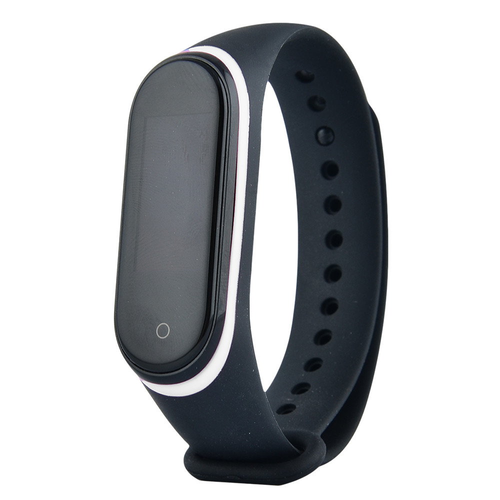 

Ремешок Slim line для Xiaomi Mi Band 5 / 6 Черный / Белый (162340)