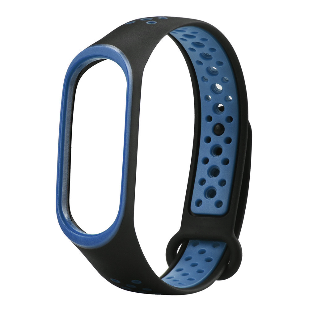 

Ремешок Sport для Xiaomi Mi Band 5 / 6 Черный / Голубой (162344)