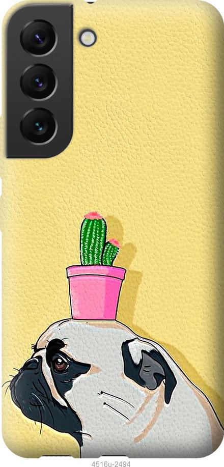 

Чохол на Samsung Galaxy S22 Мопс з кактусом