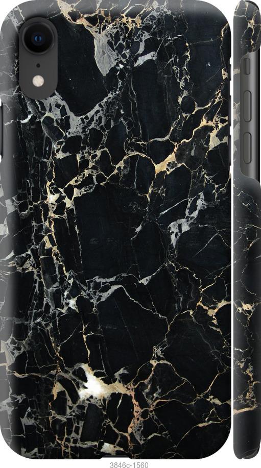 

Чехол на iPhone XR Черный мрамор