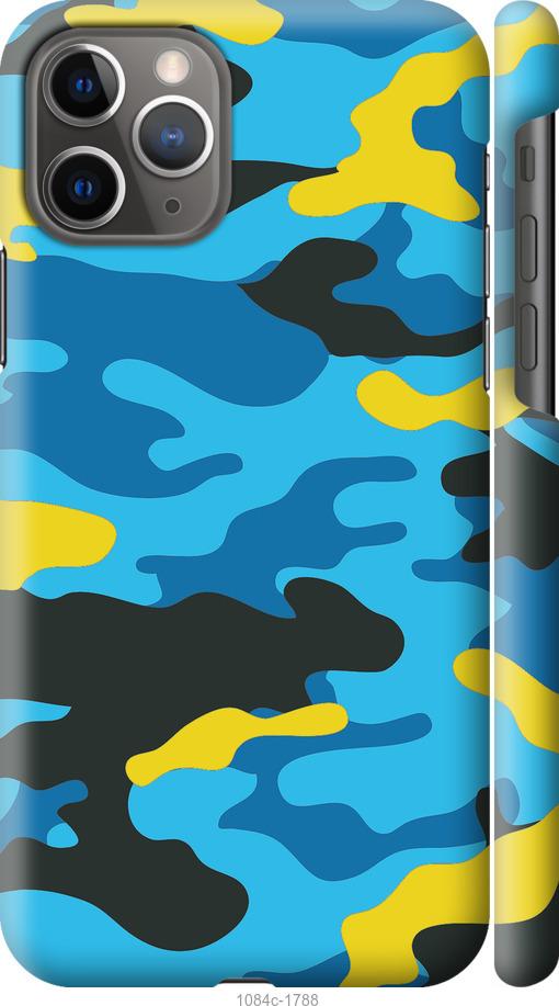 Чохол на iPhone 11 Pro Жовто-блакитний камуфляж