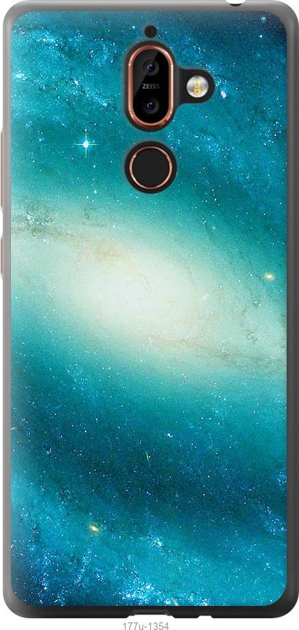 

Чехол на Nokia 7 Plus Голубая галактика