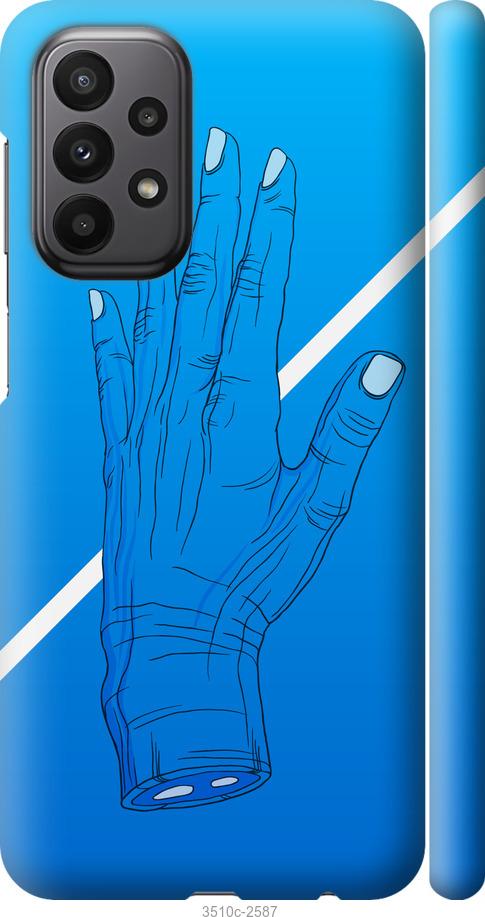 

Чохол на Samsung Galaxy A23 A235F Синій, Рука, Лінія, Градієнт, Зомбі, Глибина