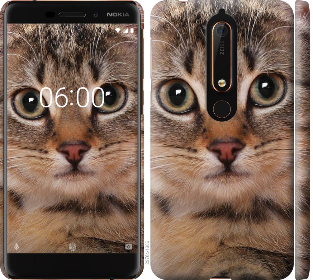 

Чехол на Nokia 6 2018 Полосатый котик