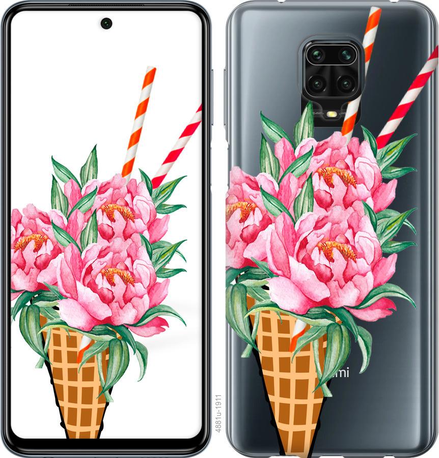 

Чохол на Xiaomi Redmi Note 9 Pro Морозиво-піони