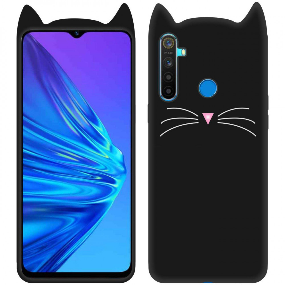 

Силиконовая накладка 3D Cat для Realme 5 Черный (135605)