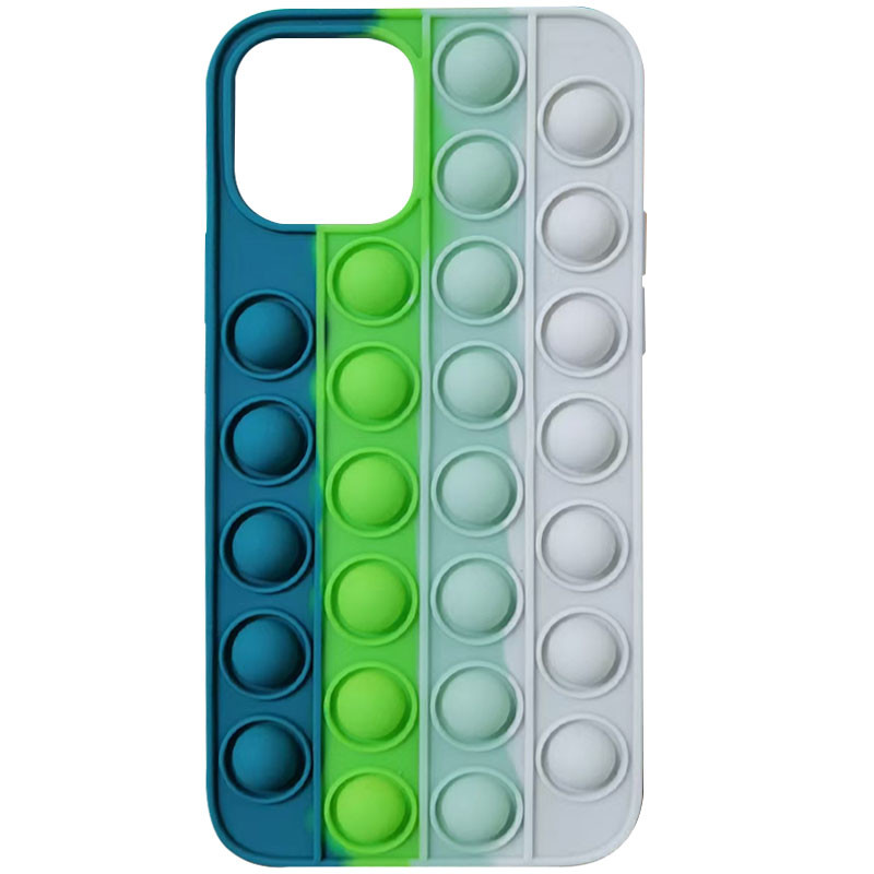 

Силиконовый 3D чехол-антистресс Pop it Bubble для Apple iPhone 12 Pro Max (6.7") Cosmos blue / White (184211)