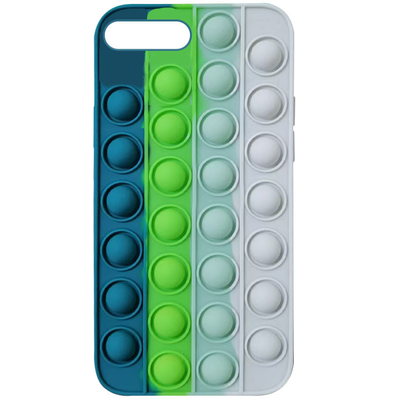 

Силиконовый 3D чехол-антистресс Pop it Bubble для Apple iPhone 7 plus / 8 plus (5.5") Cosmos blue / White (184225)