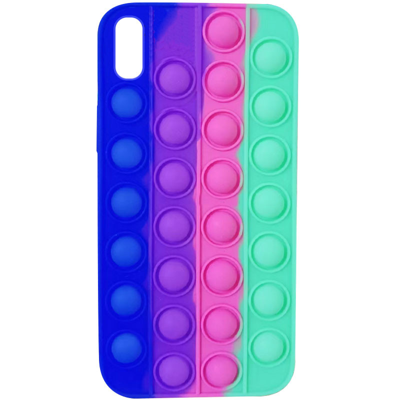 

Силиконовый 3D чехол-антистресс Pop it Bubble для Apple iPhone X / XS (5.8") Ultra Violet / Spearmint (184236)