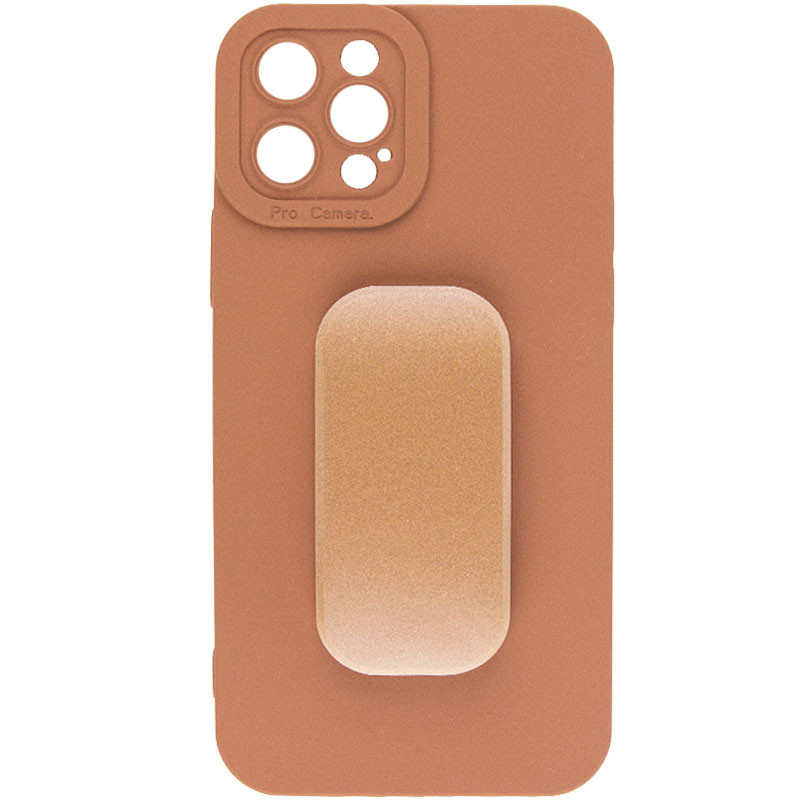 

Силіконовий чохол з тримачем для Apple iPhone 12 (Коричневий)