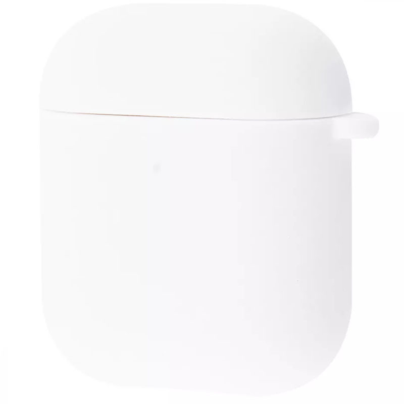 

Силиконовый футляр для наушников Airpods 1/2 Slim + карабин Белый / Luminescent White (220707)