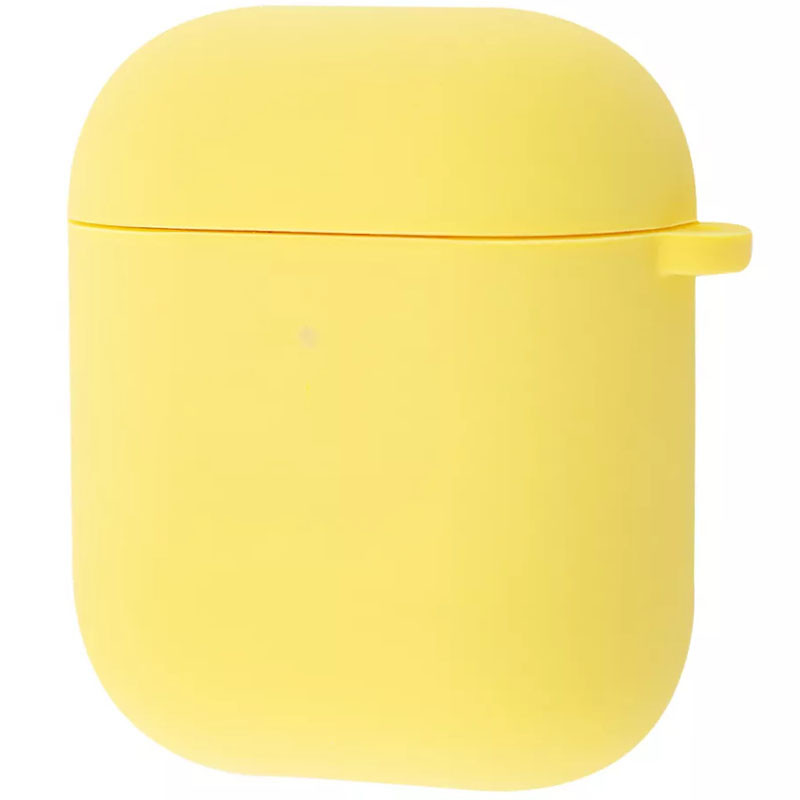 

Силиконовый футляр для наушников Airpods 1/2 Slim + карабин Желтый / Canary Yellow (220728)